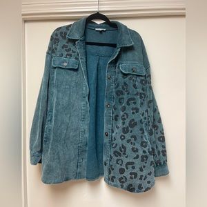Leopard corduroy jacket